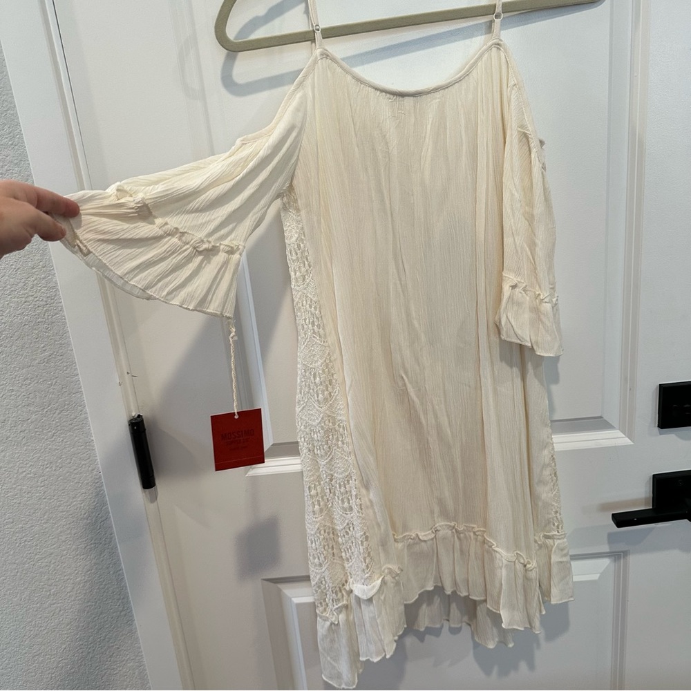 Mossimo Cold Shoulder Cream Lace Dress - Picture 3 of 5